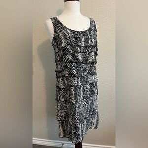Kenneth Cole Snake Skin Pattern Layered Dress